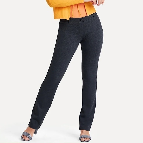 Betabrand Straight Leg Classic Dress Pant Yoga Pant Charcoal Grey Size Medium‎ - Picture 1 of 10